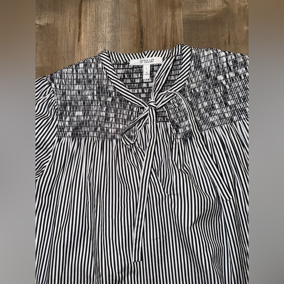 Derek Lam 10 Crosby Women’s Black & White Stripped Blouse Size 6 - Picture 3 of 8